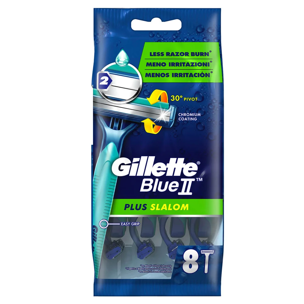 Gillette Blue II Plus Slalom Disposable Razors (8 Pack) Image 1