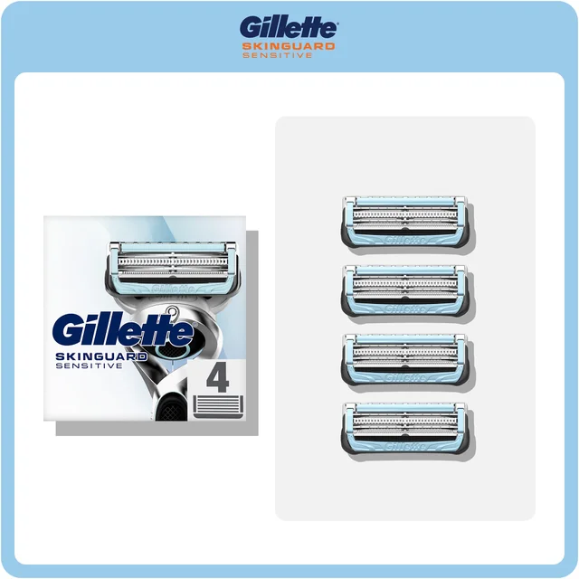 Gillette Skinguard Sensitive 4-pack razor blade refills.