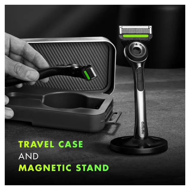 Gillette Labs Razor with Exfoliating Bar, Travel Case and 1 Razor Blades Refill