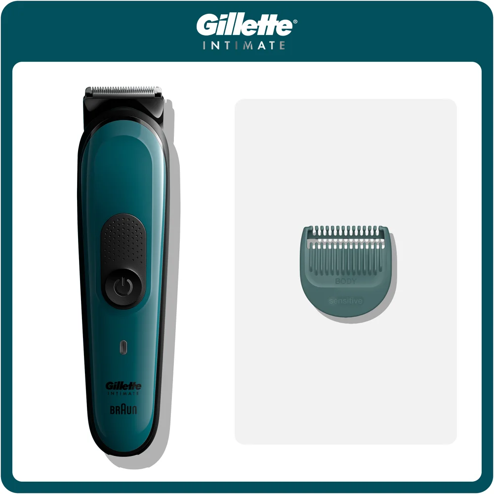Gillette Intimate trimmer, with a body sensitive comb attachment.