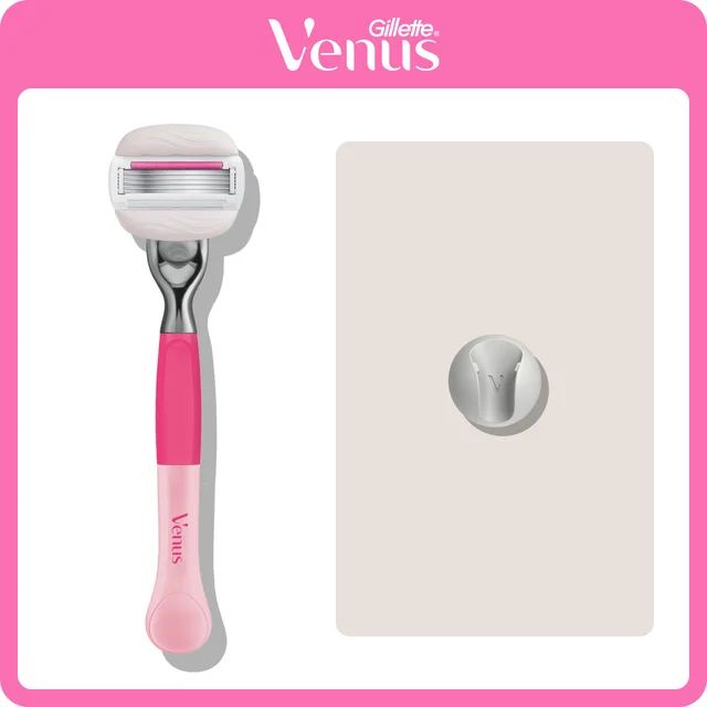 Gillette Venus Pro ComfortGlide Pomegranate Scented Tropical Razor, 1 Razor Blade & Shower Hook