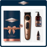 King C. Gillette Beard Trimmer Pro Gold and Beard Care Gift Set