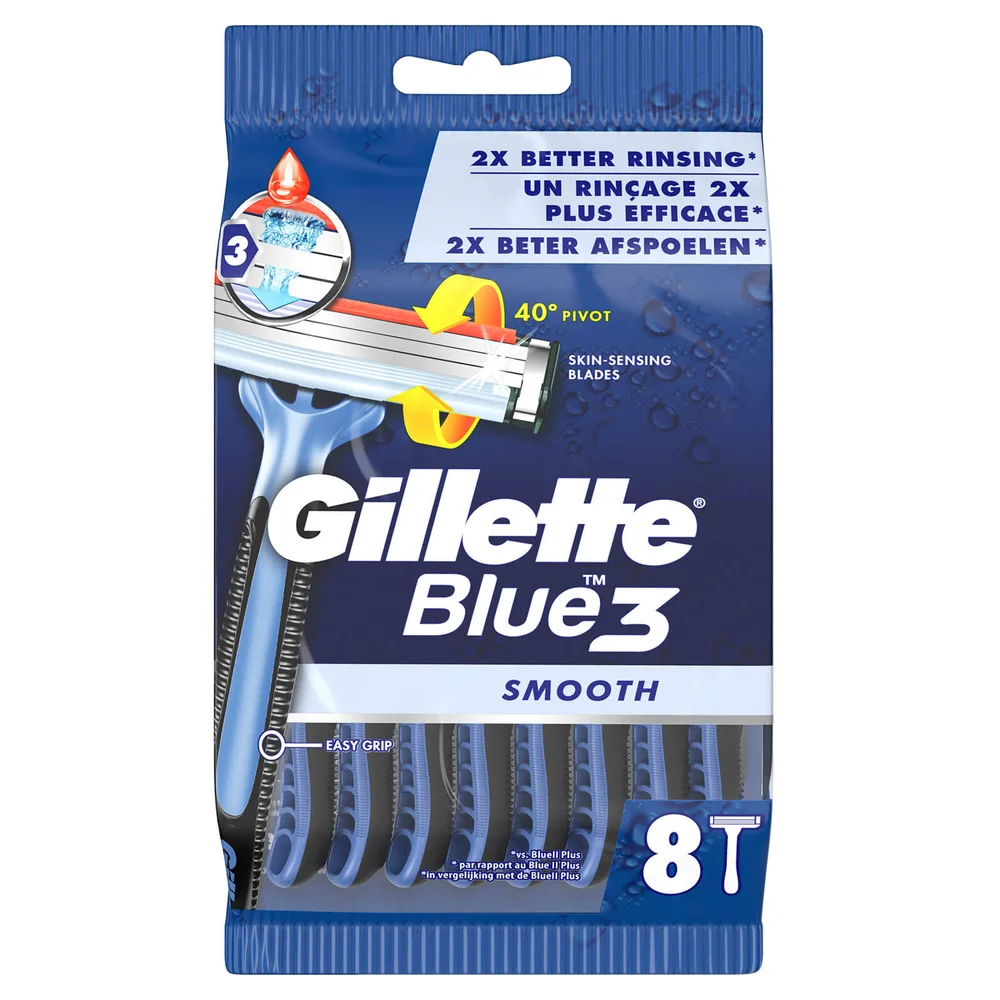 Gillette Blue3 Disposable Razors (8 Pack - 1 Month) Image 1
