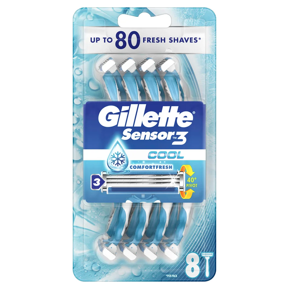 Sensor3 Cool Disposable Razors - 8 Pack - 1 Month Image 1