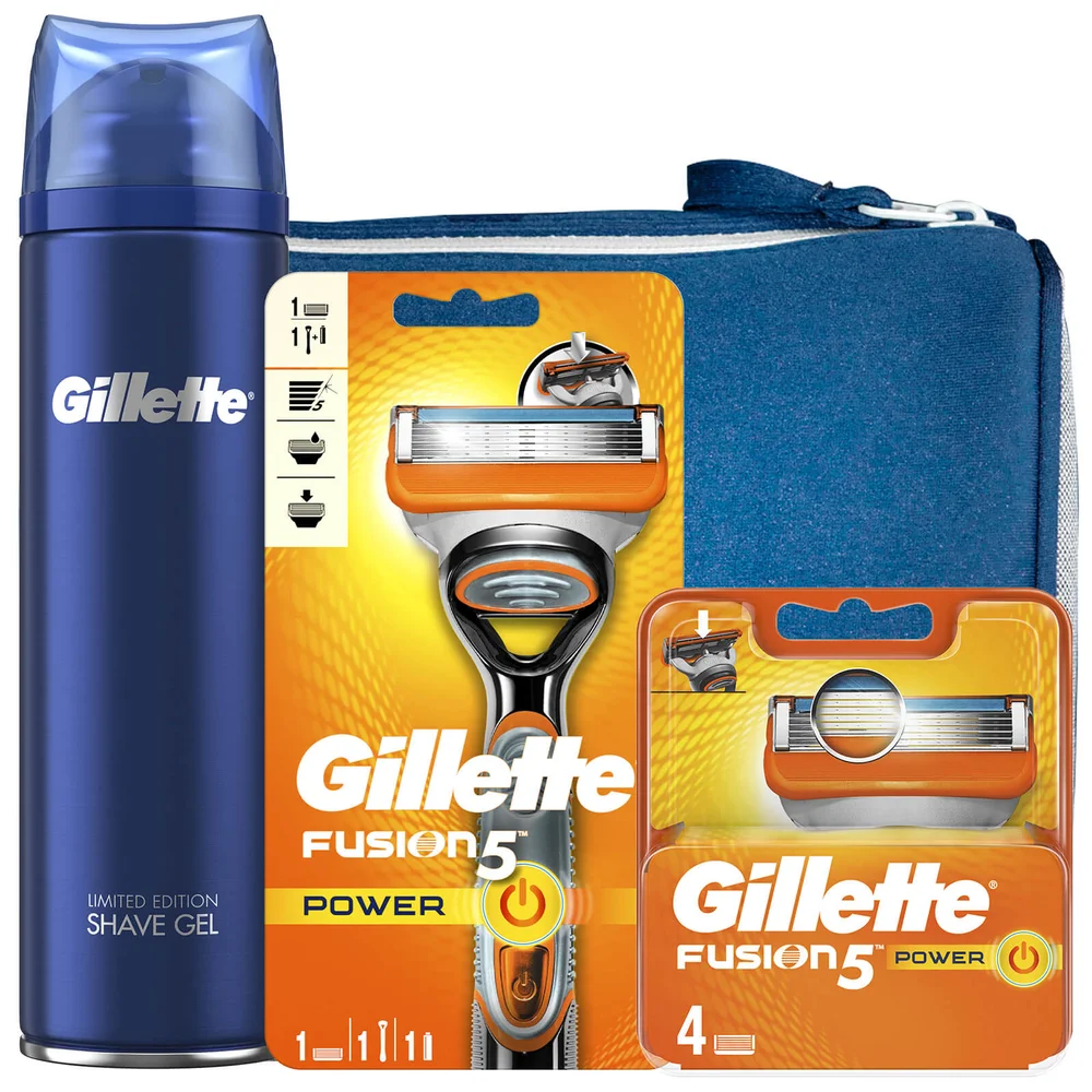 Gillette Fusion5 Power Shaving Kit with Wash Bag Image 1