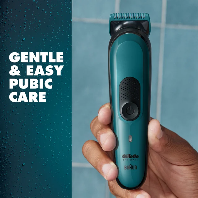 Gillette Intimate trimmer, highlighting "Gentle & Easy Pubic Care".