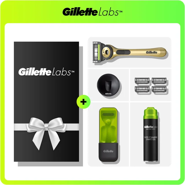 Gillette Labs Champion Gold Razor & Shaving Essentials Starter Gift Set