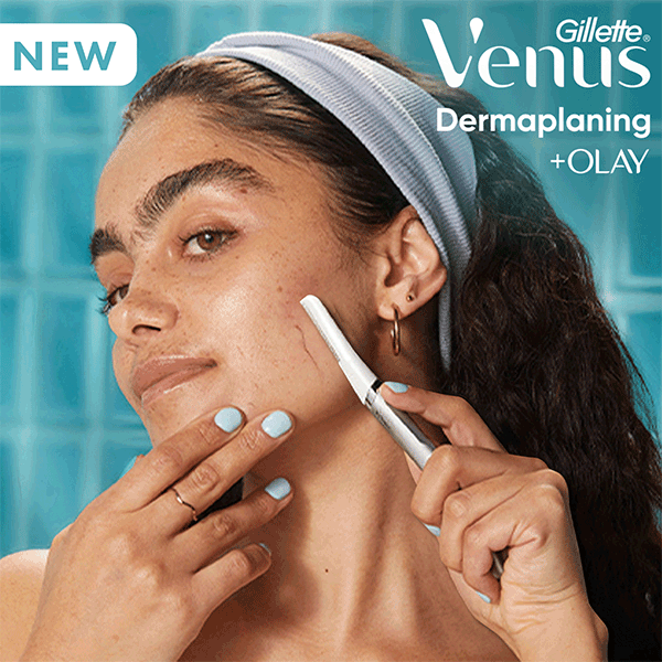 Woman using dermaplaning on the face